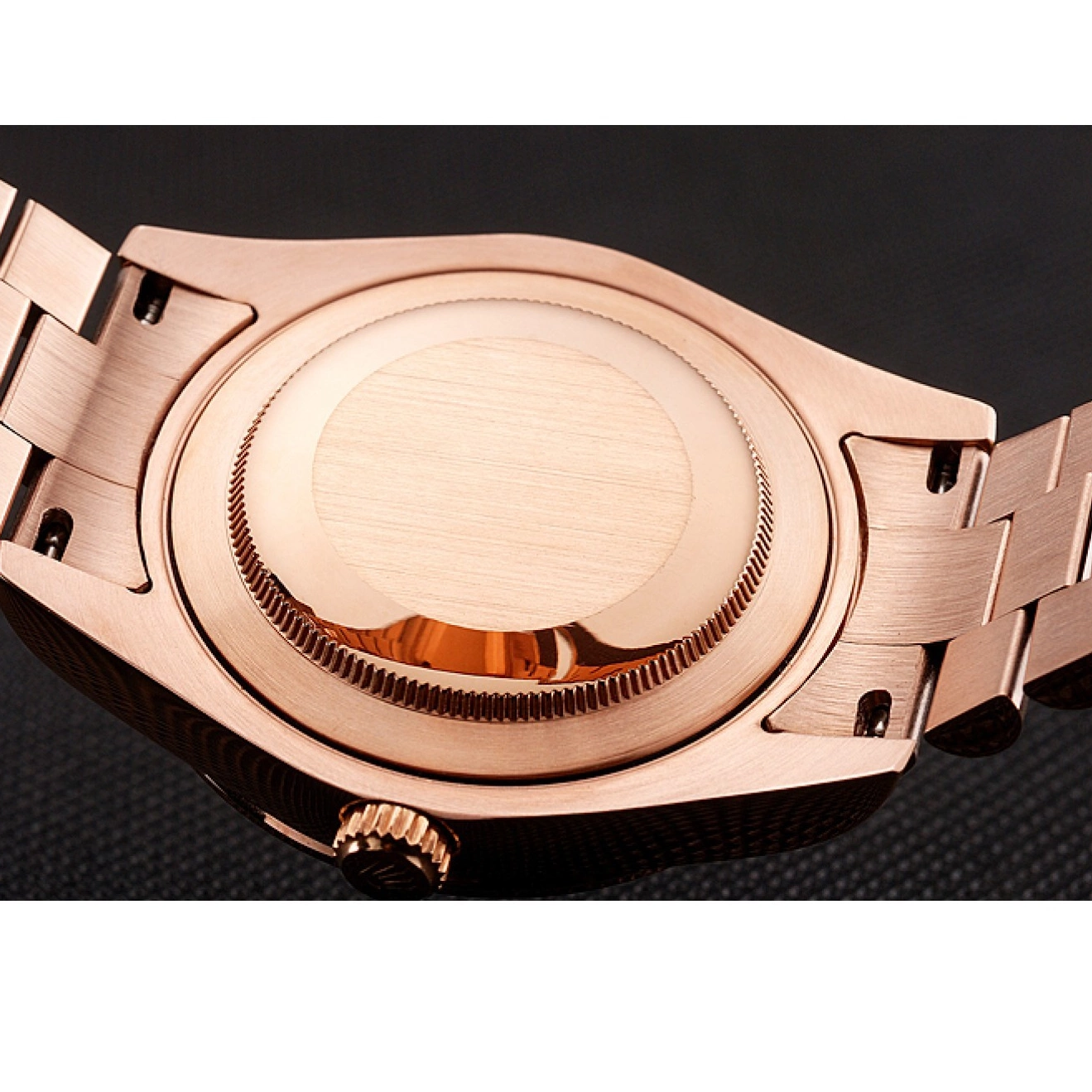 Rolex aaa copy Swiss Bracelet Rose 1454102 Rolex Diamonds Black Dial And Day-Date Rubies Gold 0627